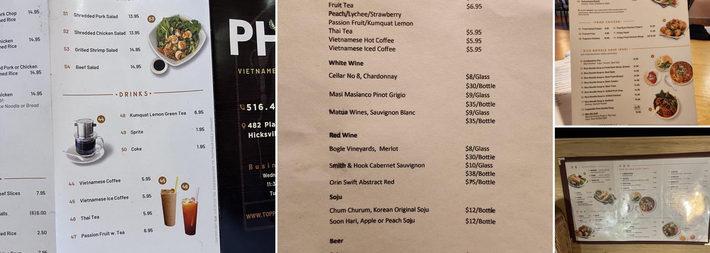 Top Pho II Menu
