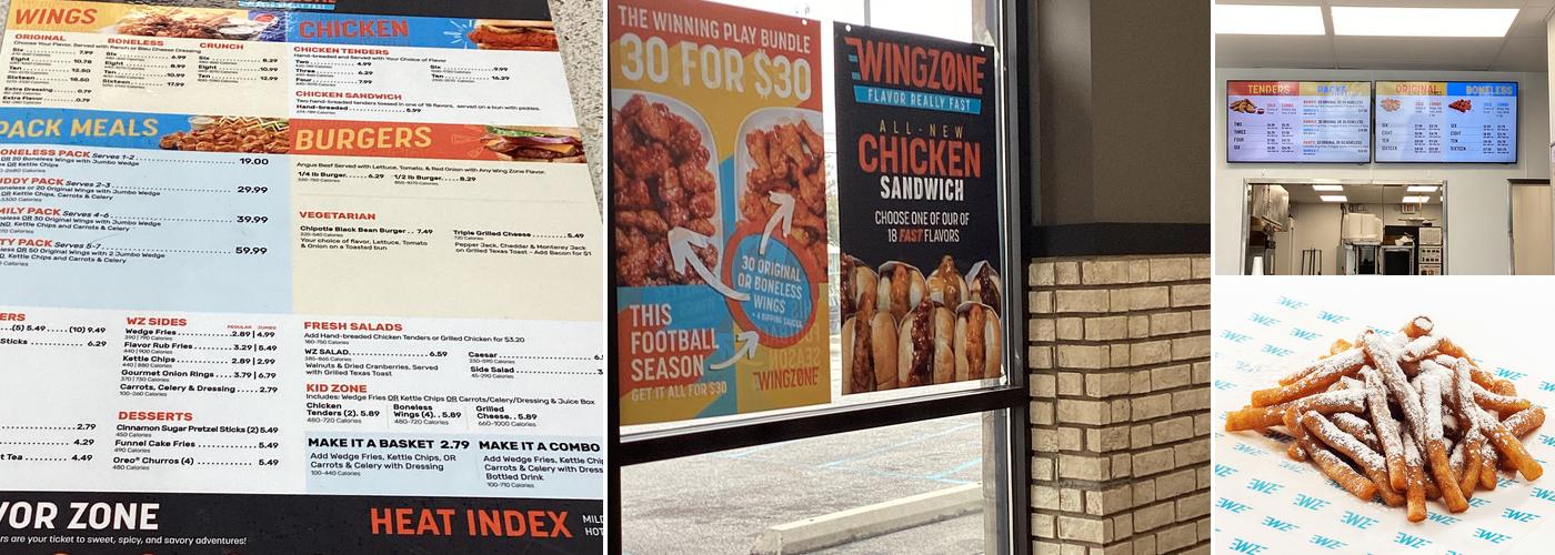 Wing Zone Menu