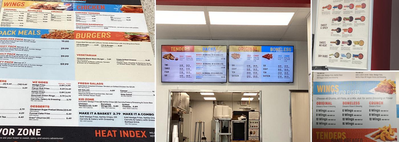 Wing Zone Menu