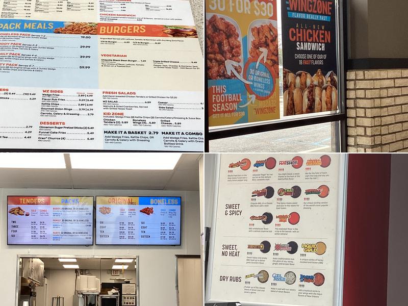 Wing Zone Menu