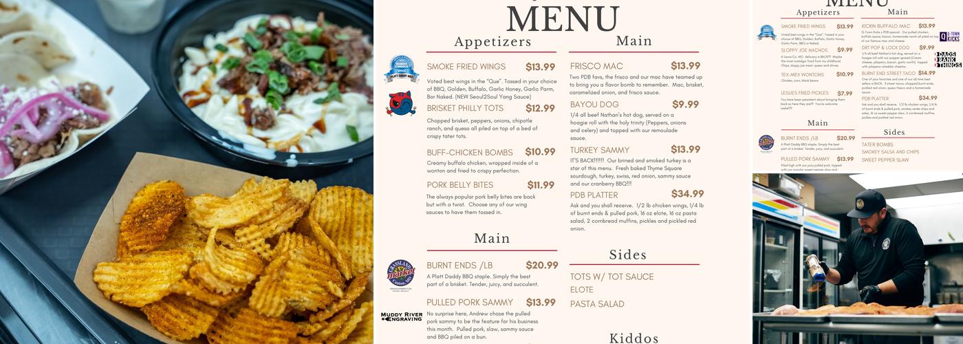 Platt Daddy BBQ Menu