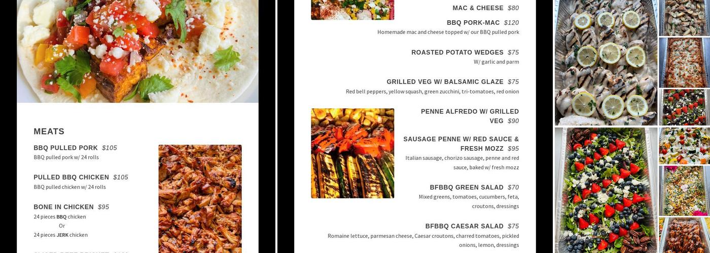 Blue Fire BBQ Catering Menu