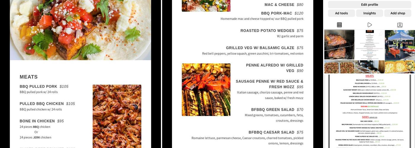 Blue Fire BBQ Catering Menu