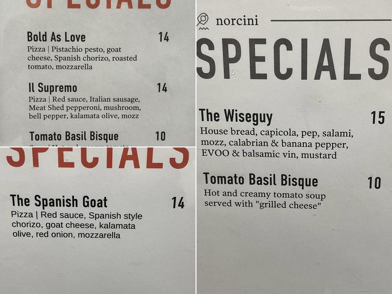 Norcini Menu