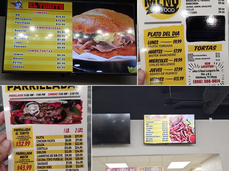 El Torito Menu