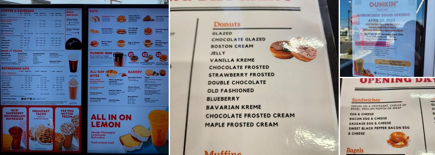 Dunkin' Menu