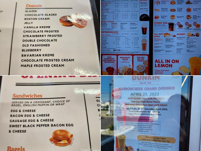 Dunkin' Menu