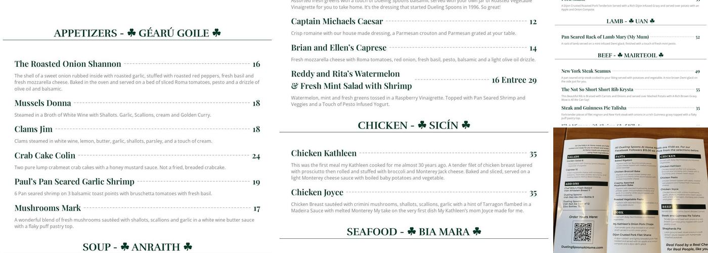 Dueling Spoons Menu