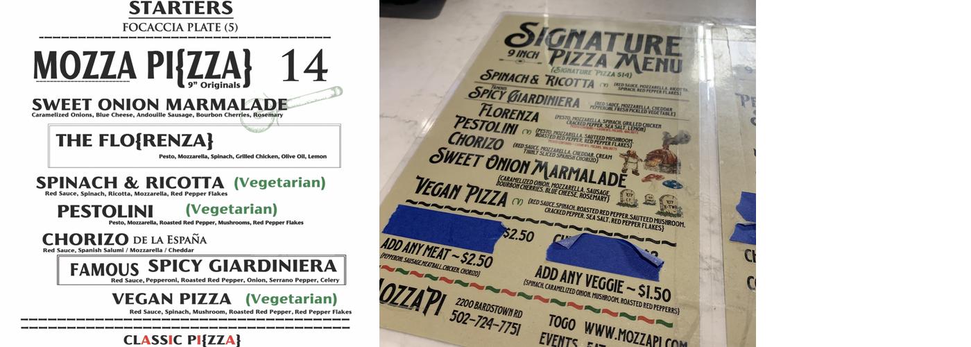 MozzaPi @ Ten20 Douglas Loop (Highlands) Menu