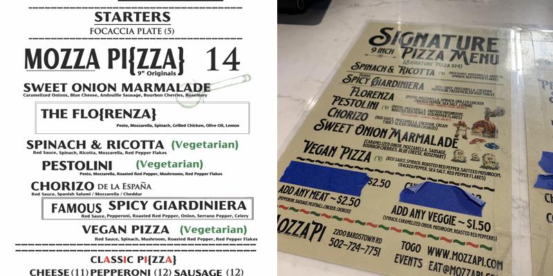 MozzaPi @ Ten20 Douglas Loop (Highlands) Menu
