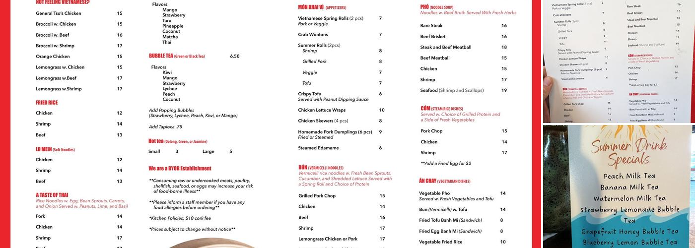 The Vietnamese Kitchen Menu