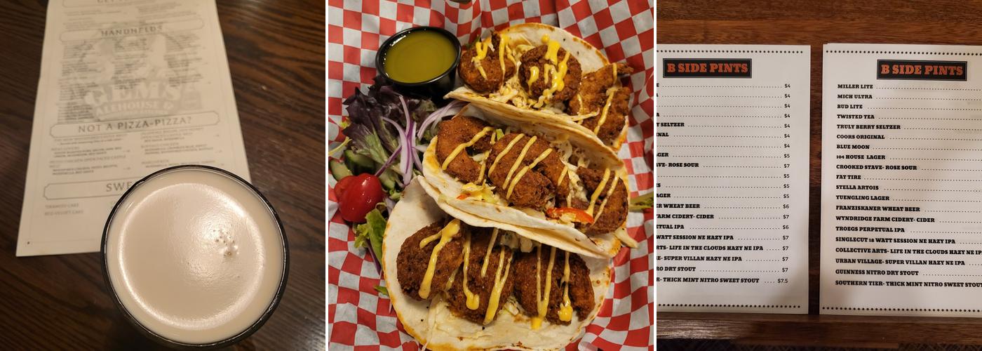 B-Sides Pints and Pies Menu