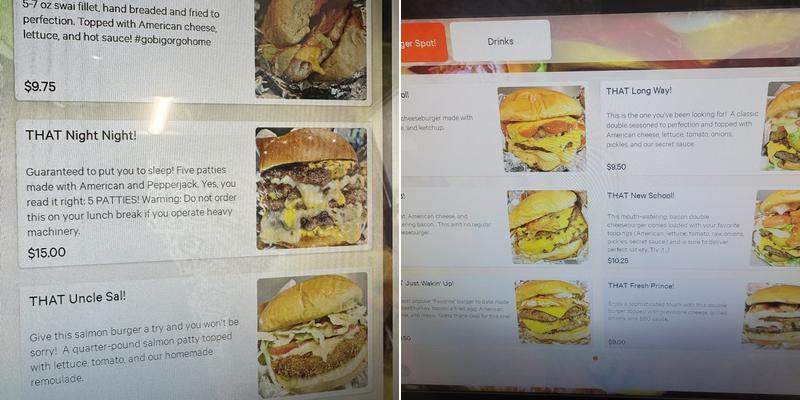 THAT Burger Spot So Extra! Menu