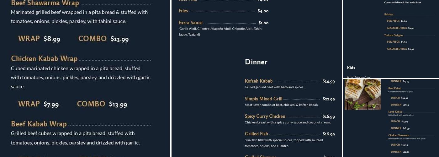Simply Mediterranean Menu