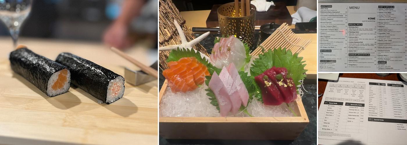 Komé Sushi and Handroll Bar Menu