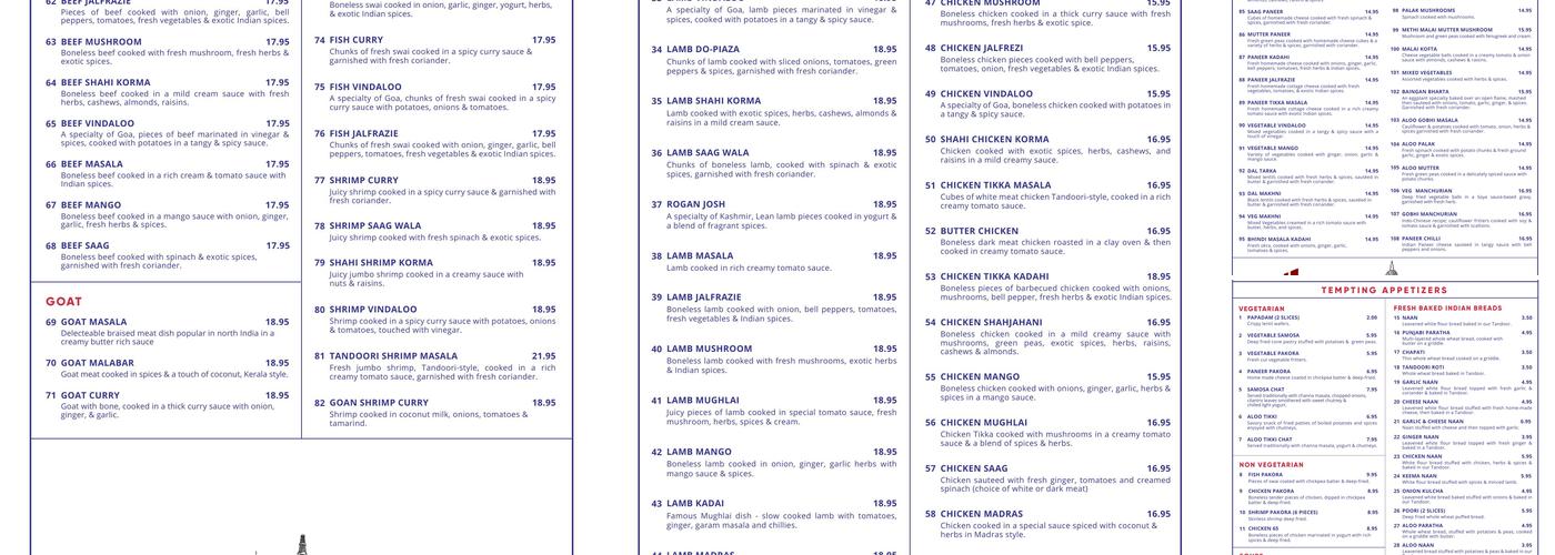 Swagat - Sun Prairie Menu