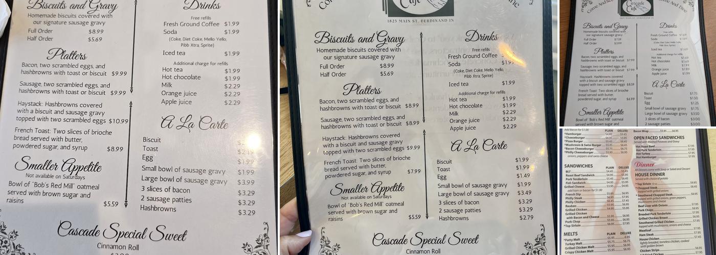 Cascade Café Menu