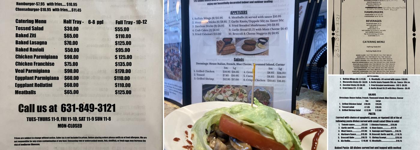 Tony’s on the boulevard Menu