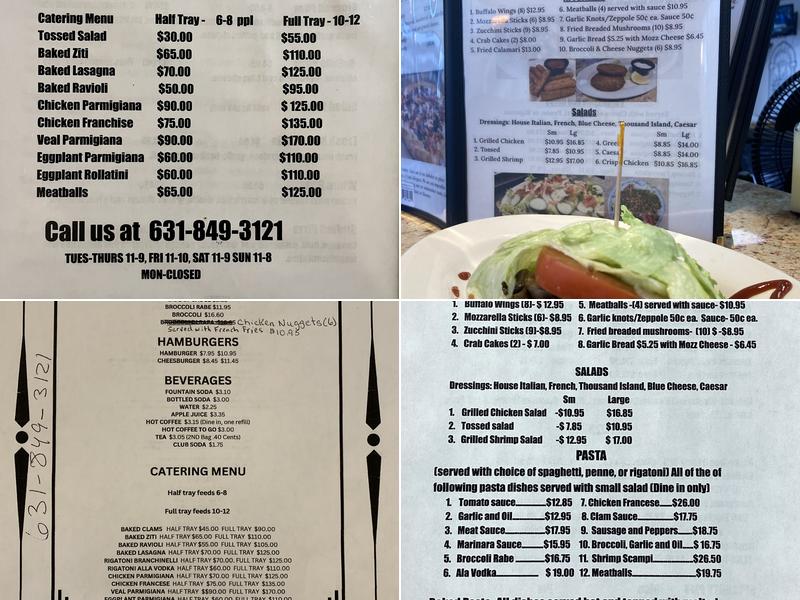 Tony’s on the boulevard Menu