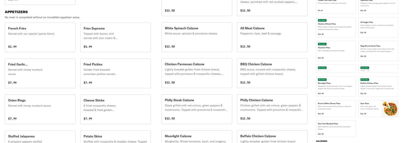 Uncle Sam's Restaurant Menu