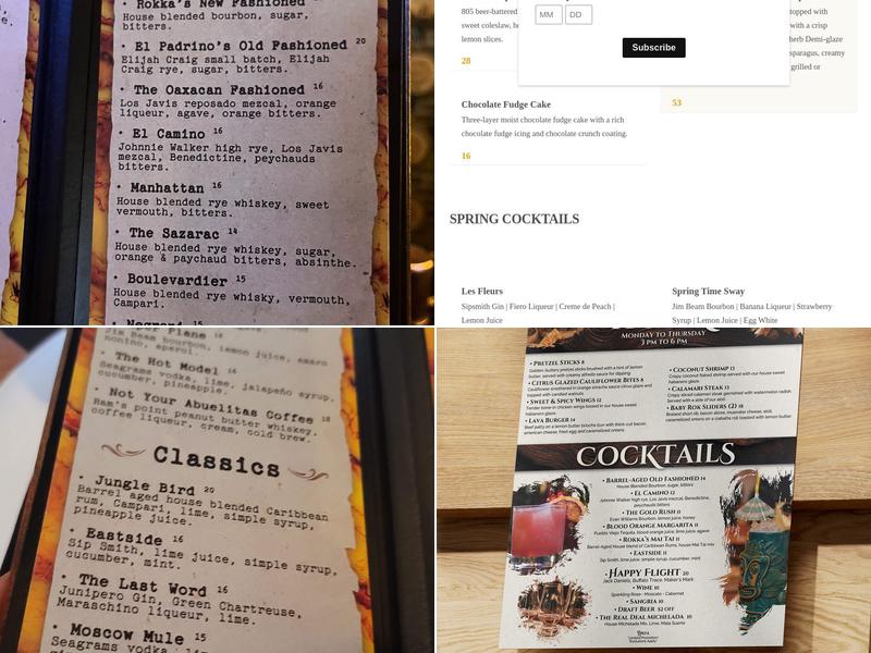 Rokka Grill & Whiskey Bar Menu