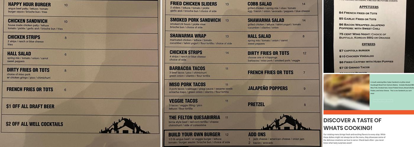 Shockwave Food Menu