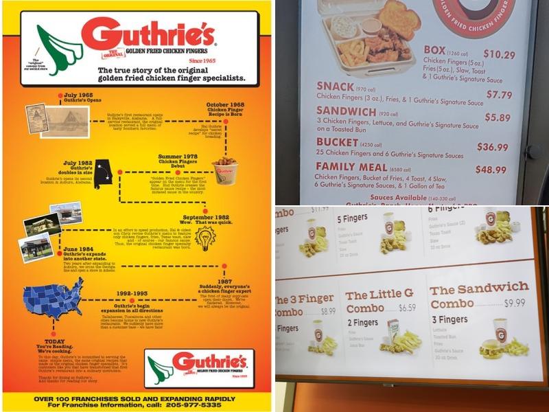 Guthrie's Menu