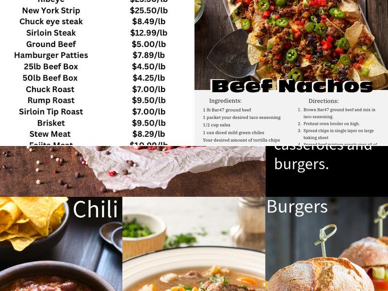 BAR47 Beef, LLC Menu