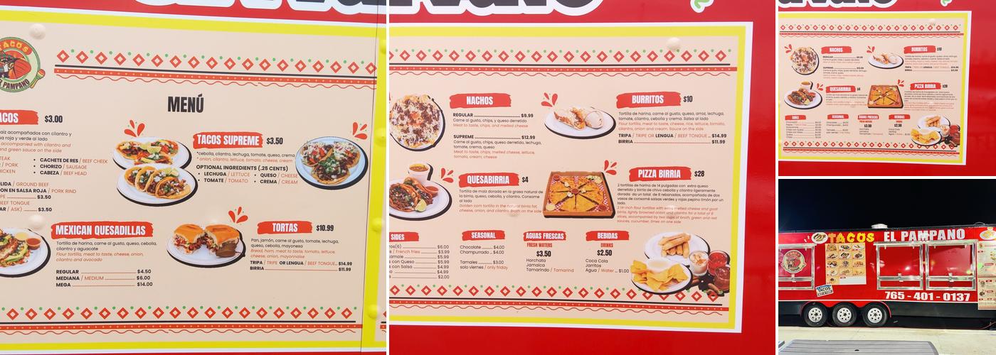 Tacos El Pámpano Menu