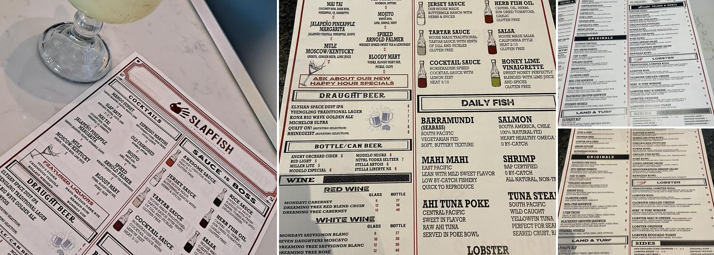 Slapfish Menu