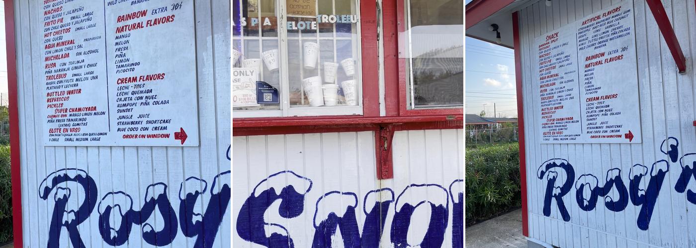 Rosy’s Snow Cones Menu
