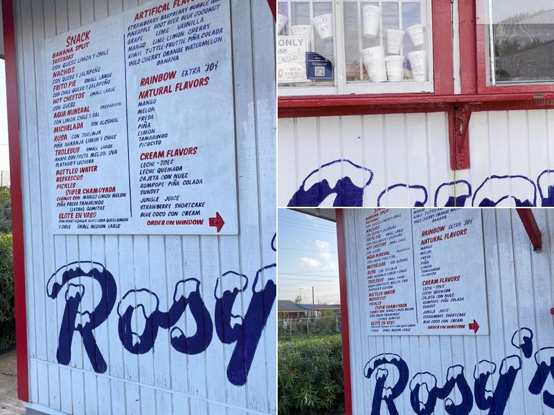 Rosy’s Snow Cones Menu
