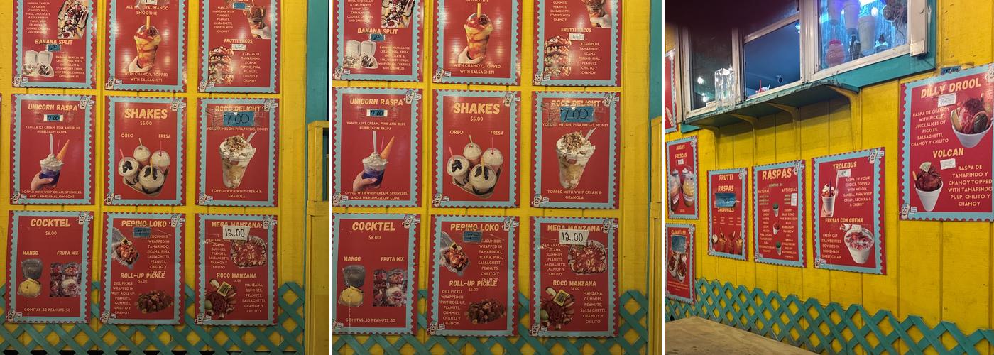 Raspas Rococo Menu
