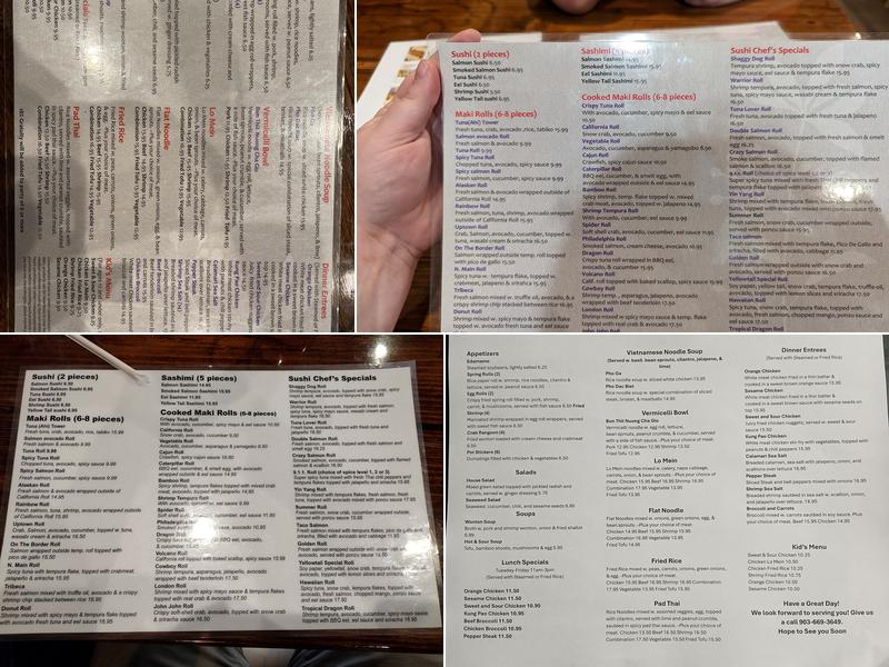 Paris house Menu