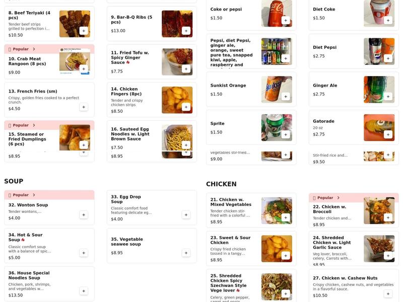 Beijing Restaurant Menu