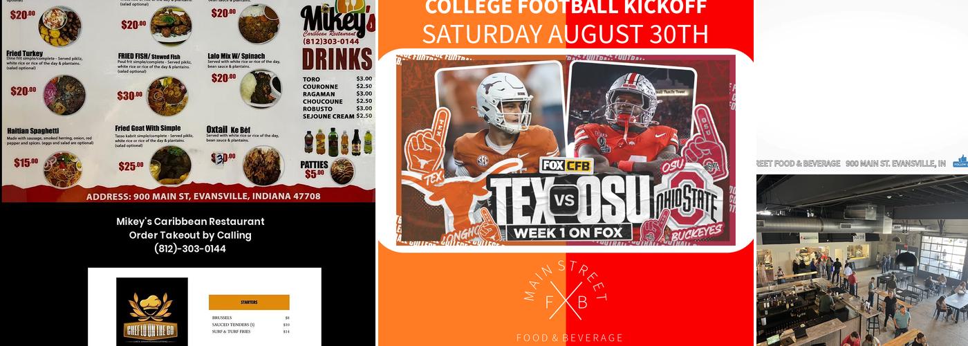 Main Street Food and Beverage Menu