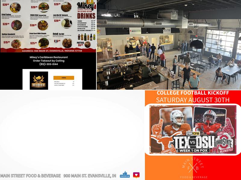 Main Street Food and Beverage Menu