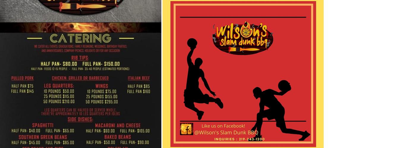 Wilsons Slam Dunk BBQ Menu