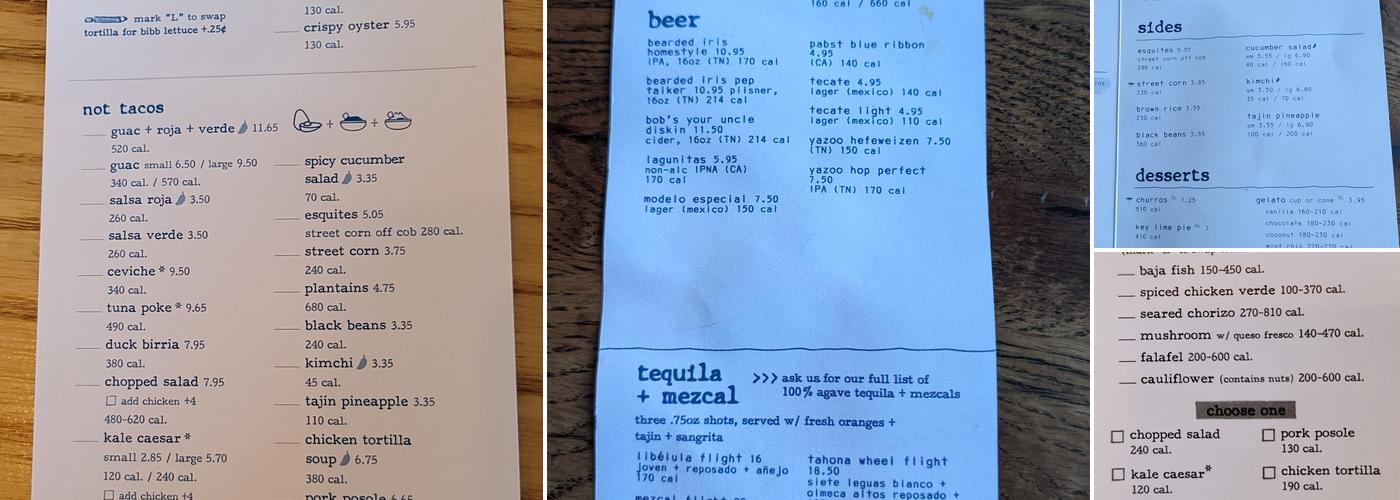 bartaco Menu
