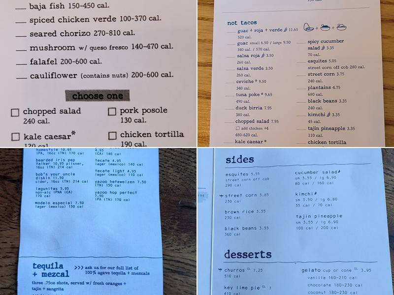 bartaco Menu