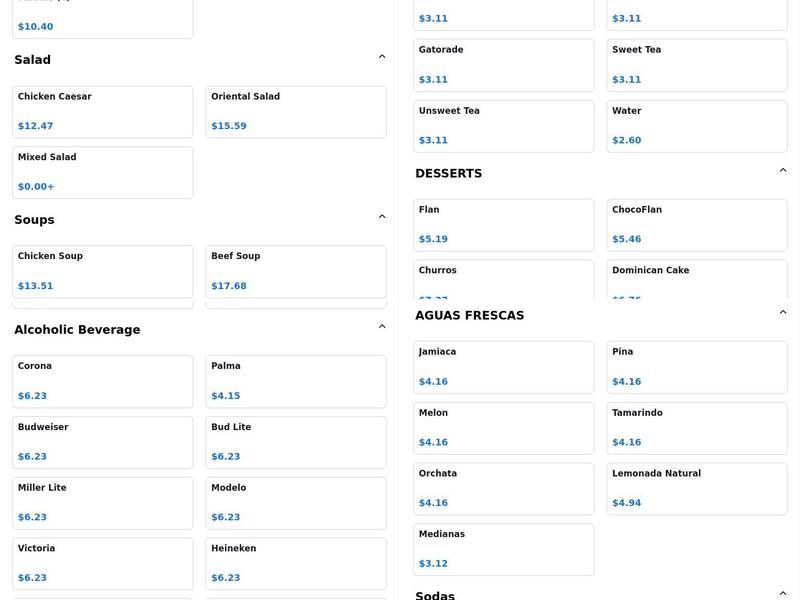 Taqueria El Rinconcito Mexicano Menu