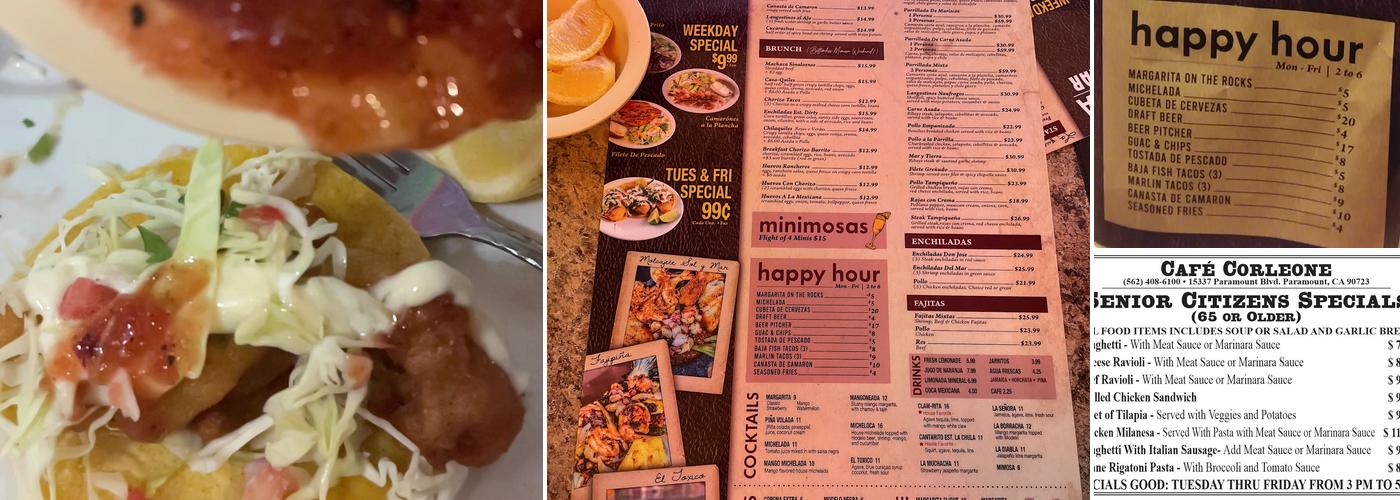 La Casa Sol Y Mar Menu