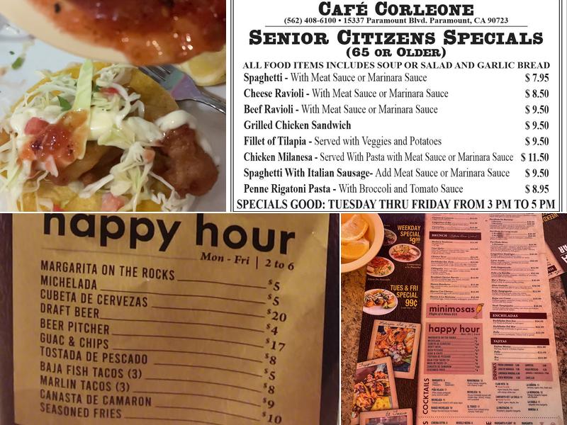 La Casa Sol Y Mar Menu