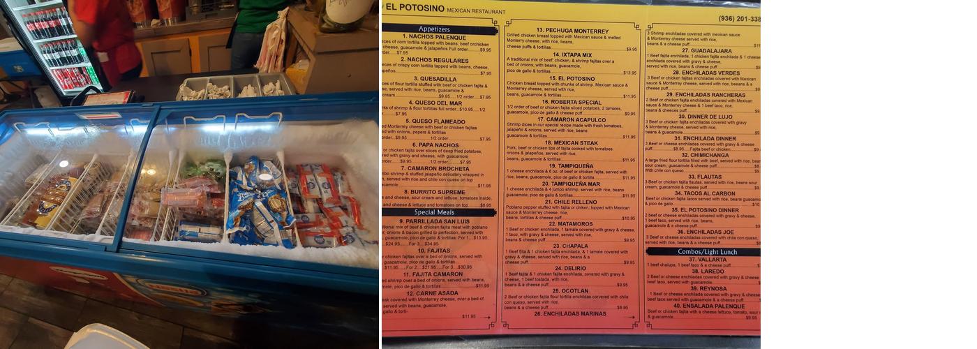 El Potosino Menu