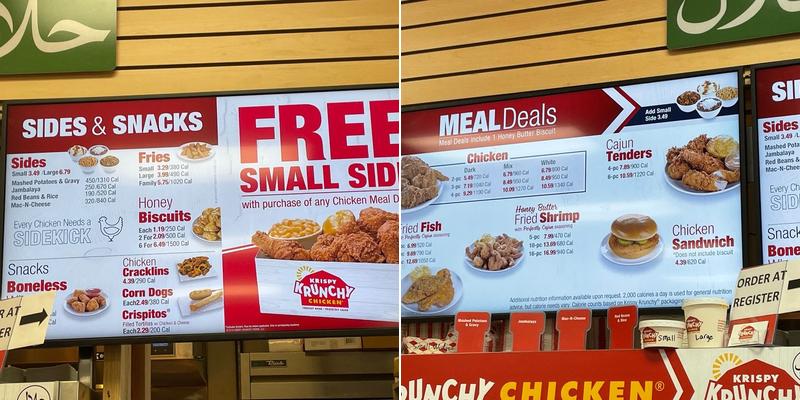 Krispy Krunchy Chicken Menu