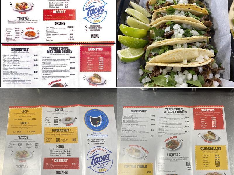 N Main Street Tacos Menu