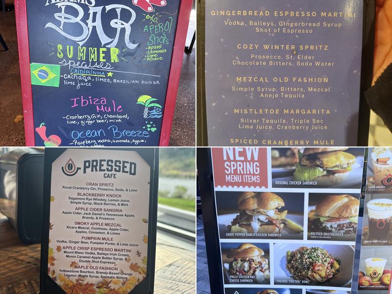 Pressed Cafe Menu