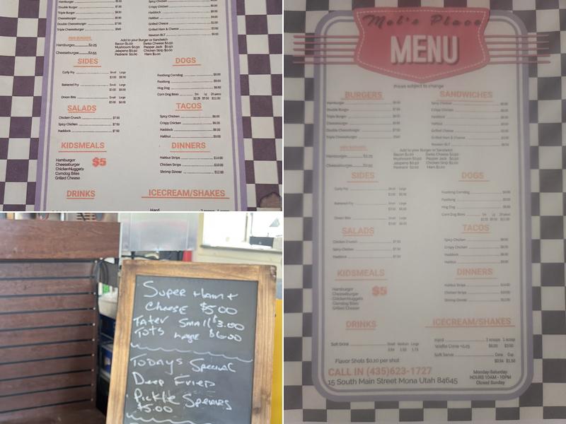 Mel's Place Menu