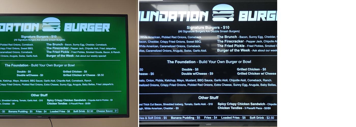 Foundation Burger Menu