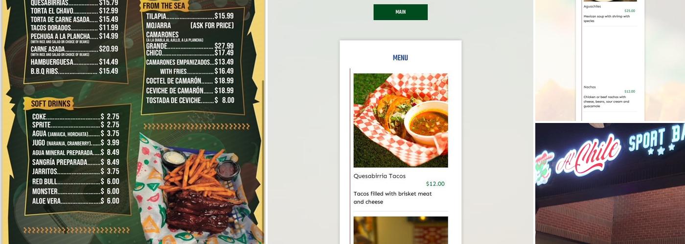 Al Chile Sport Bar Menu